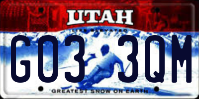 UT license plate G033QM