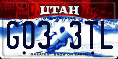 UT license plate G033TL