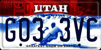 UT license plate G033VC