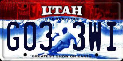 UT license plate G033WI