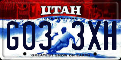 UT license plate G033XH