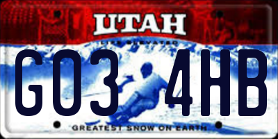 UT license plate G034HB