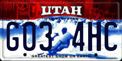 UT license plate G034HC