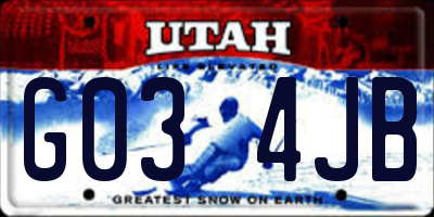 UT license plate G034JB