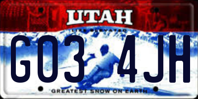 UT license plate G034JH