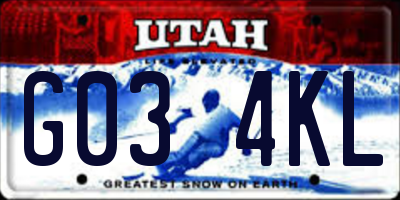 UT license plate G034KL