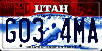 UT license plate G034MA