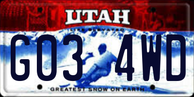 UT license plate G034WD
