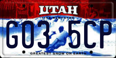 UT license plate G035CP
