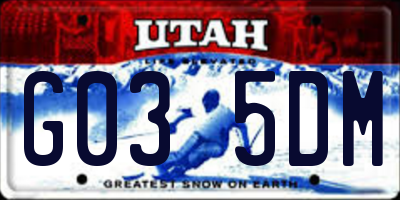 UT license plate G035DM