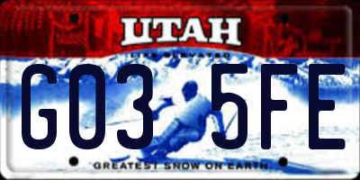 UT license plate G035FE