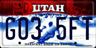 UT license plate G035FT