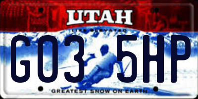 UT license plate G035HP