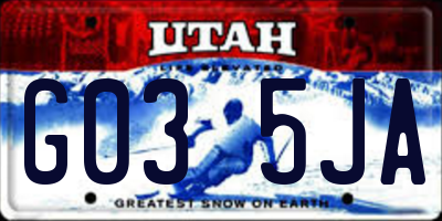 UT license plate G035JA
