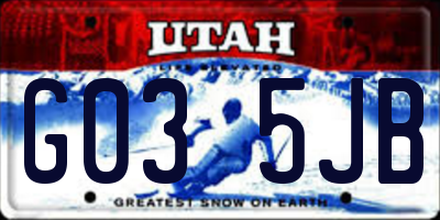 UT license plate G035JB