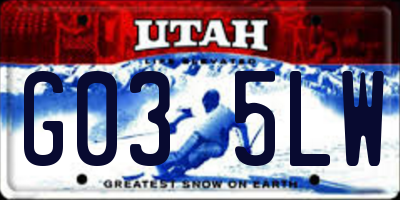 UT license plate G035LW