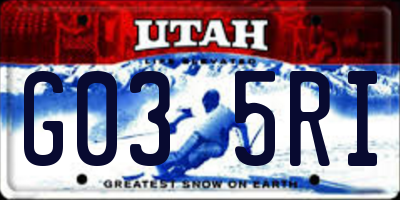 UT license plate G035RI