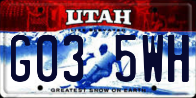 UT license plate G035WH