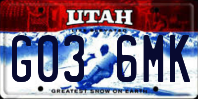 UT license plate G036MK