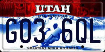 UT license plate G036QL