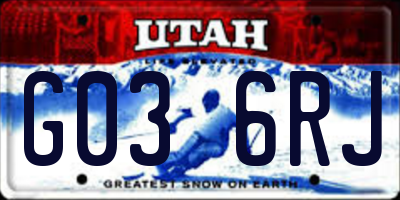 UT license plate G036RJ