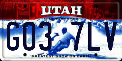 UT license plate G037LV