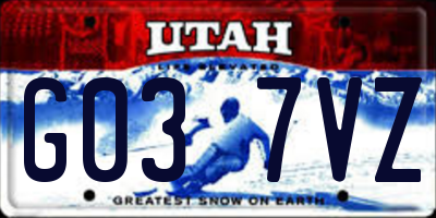 UT license plate G037VZ