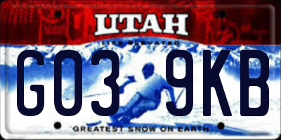 UT license plate G039KB
