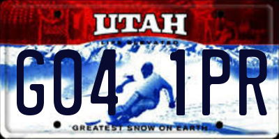 UT license plate G041PR