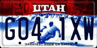 UT license plate G041XW