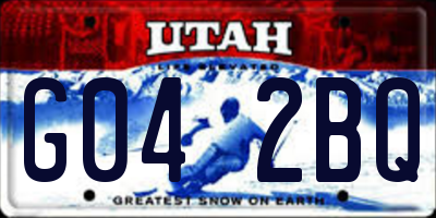 UT license plate G042BQ
