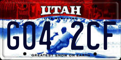 UT license plate G042CF