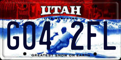 UT license plate G042FL