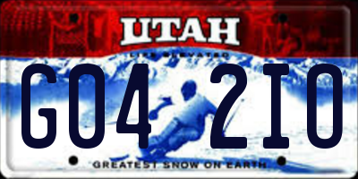 UT license plate G042IO
