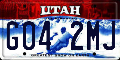 UT license plate G042MJ