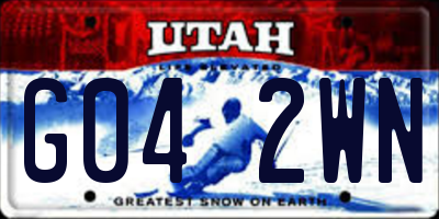 UT license plate G042WN