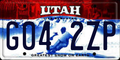 UT license plate G042ZP