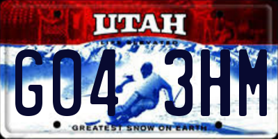 UT license plate G043HM