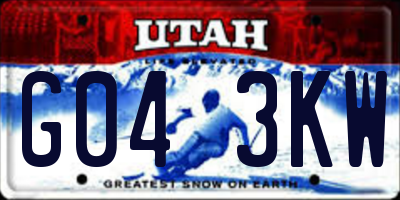 UT license plate G043KW