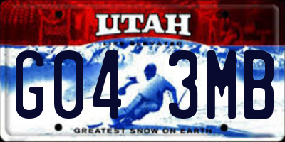 UT license plate G043MB