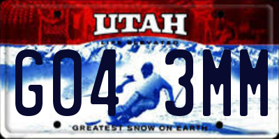UT license plate G043MM