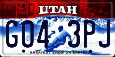 UT license plate G043PJ