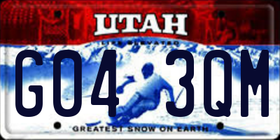 UT license plate G043QM