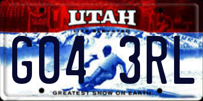 UT license plate G043RL