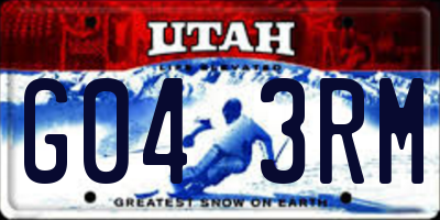 UT license plate G043RM