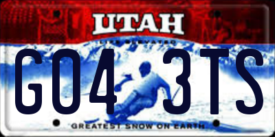 UT license plate G043TS