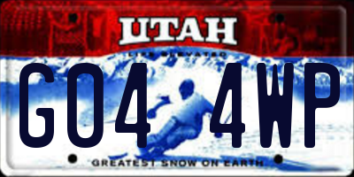 UT license plate G044WP