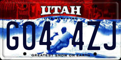 UT license plate G044ZJ