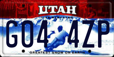 UT license plate G044ZP
