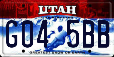 UT license plate G045BB
